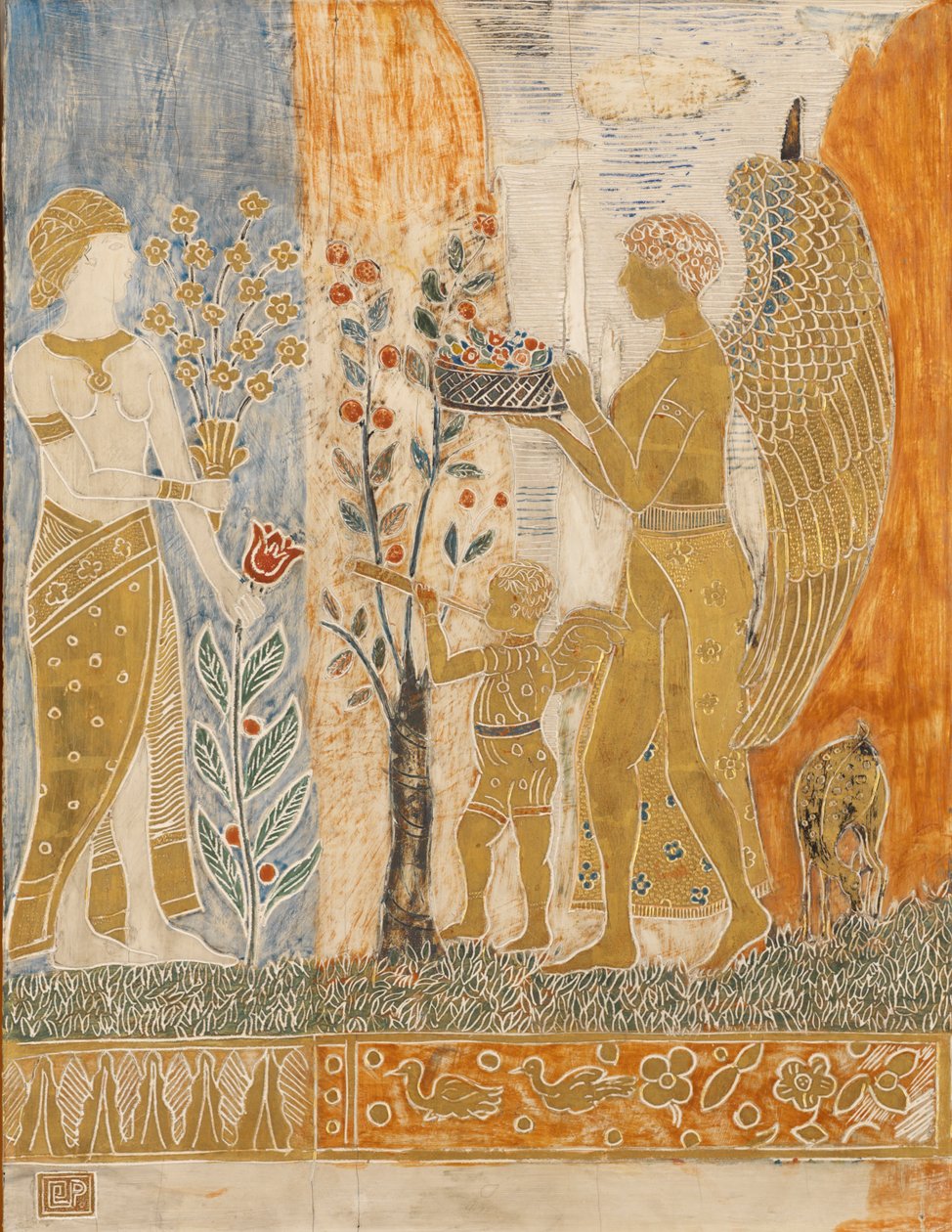 Tilbuddet (blandet medier på panelet) af Charles Prendergast