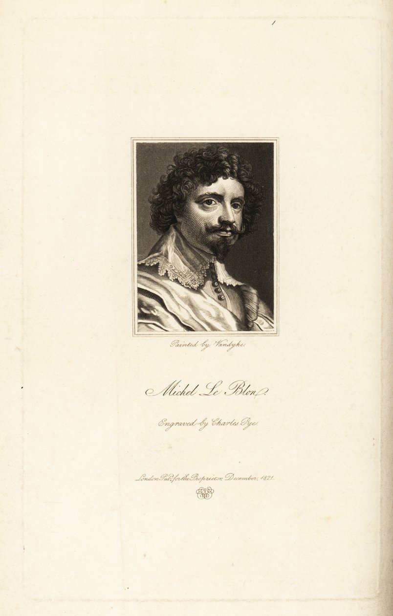 Portræt af Michel le Blon af Charles Pye