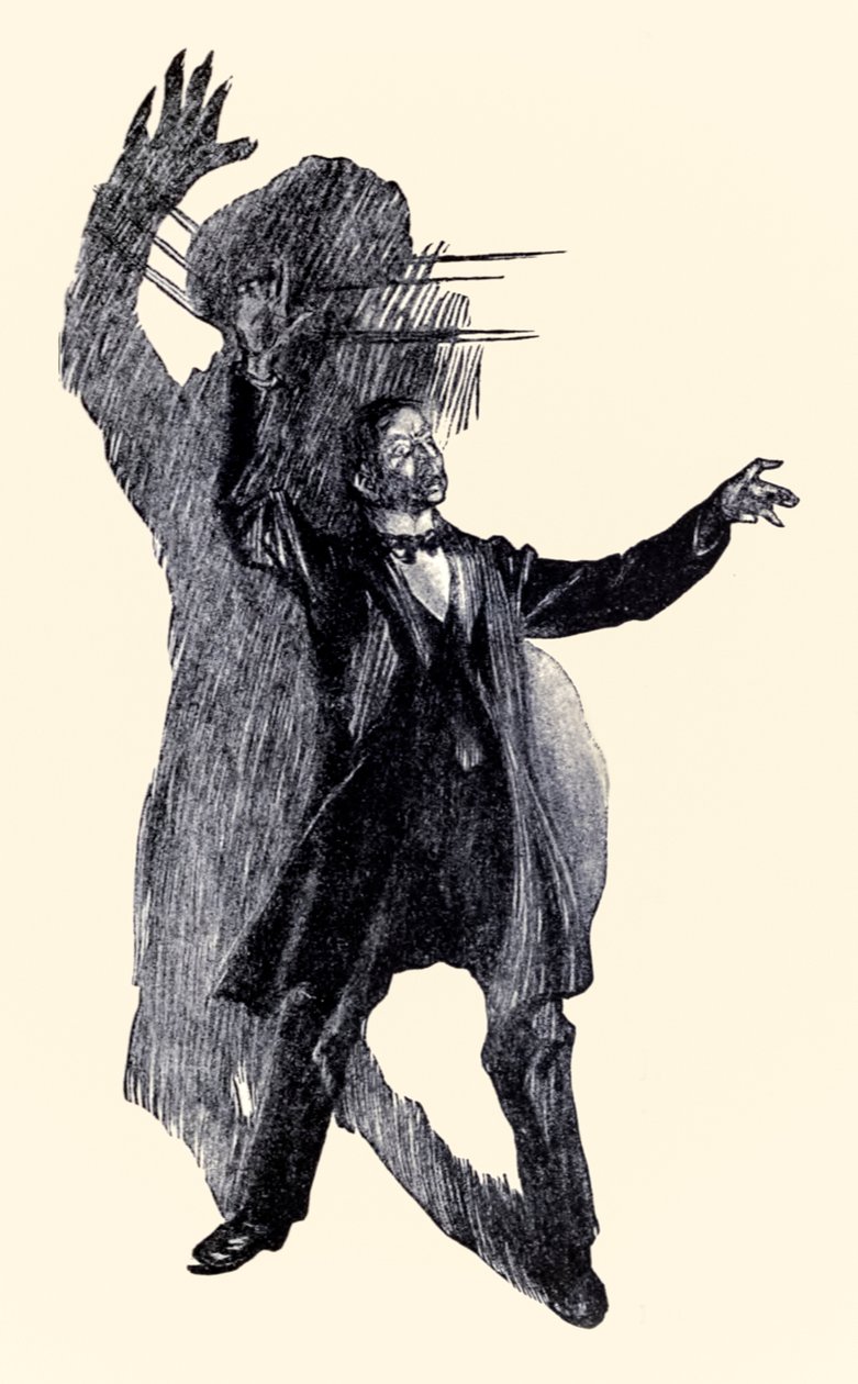 Der stod Henry Jekyll fra The Strange Case of Dr Jekyll and Mr Hyde af Robert Louis Stevenson (1850-1894) illustreret af Charles Raymond Macauley (1871-1934) af Charles Raymond Macauley