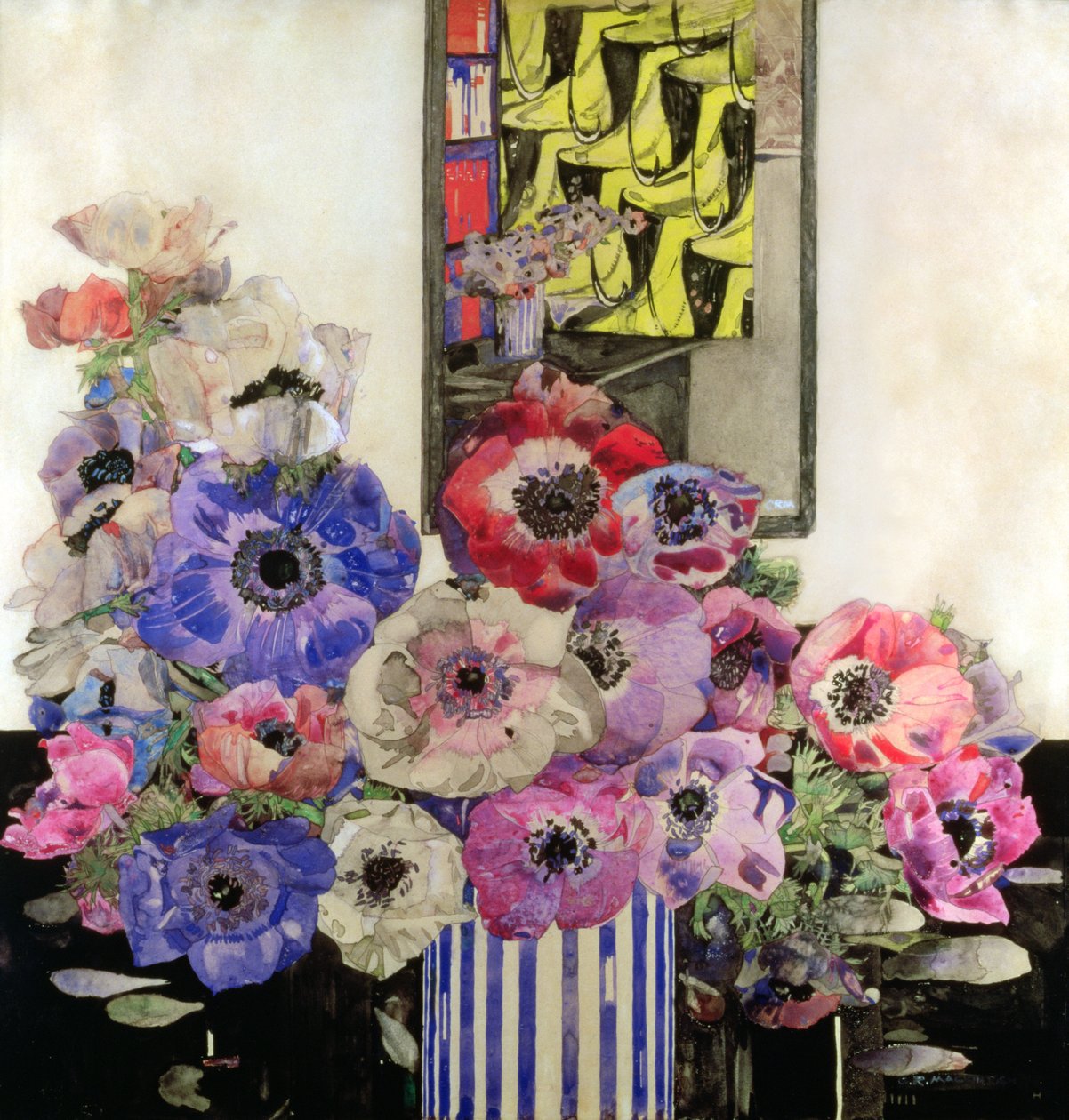 Anemoner, ca. 1915-16 (wc & blyant på papir) af Charles Rennie Mackintosh