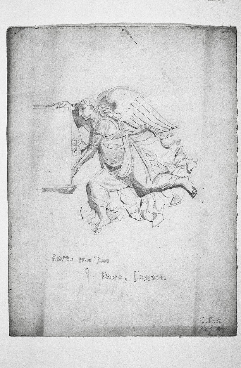 Engel fra graven, Badia, Firenze, 1891 af Charles Rennie Mackintosh