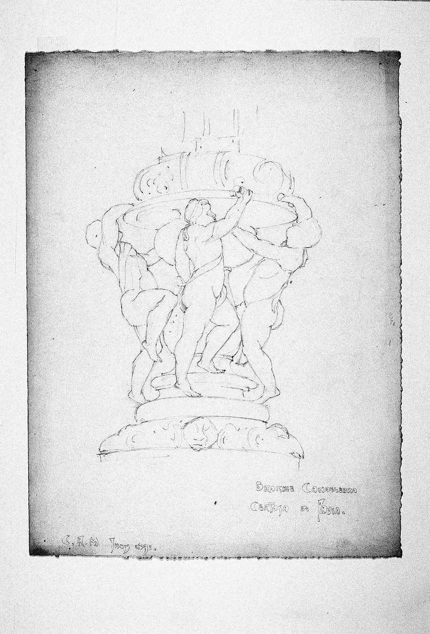 Bronze kandelabre, Certosa di Pavia af Charles Rennie Mackintosh