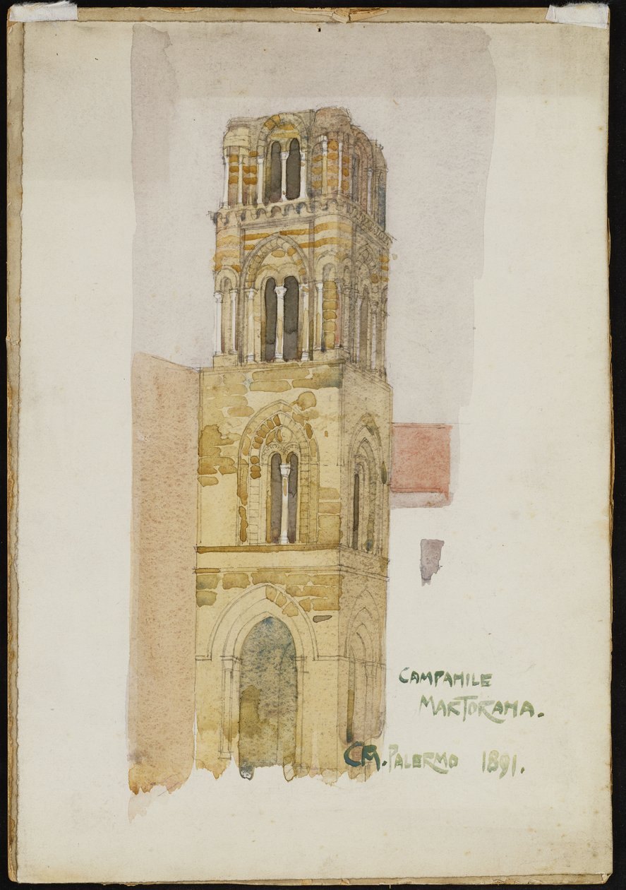 Martorana klokketårn, Palermo, 1891 af Charles Rennie Mackintosh
