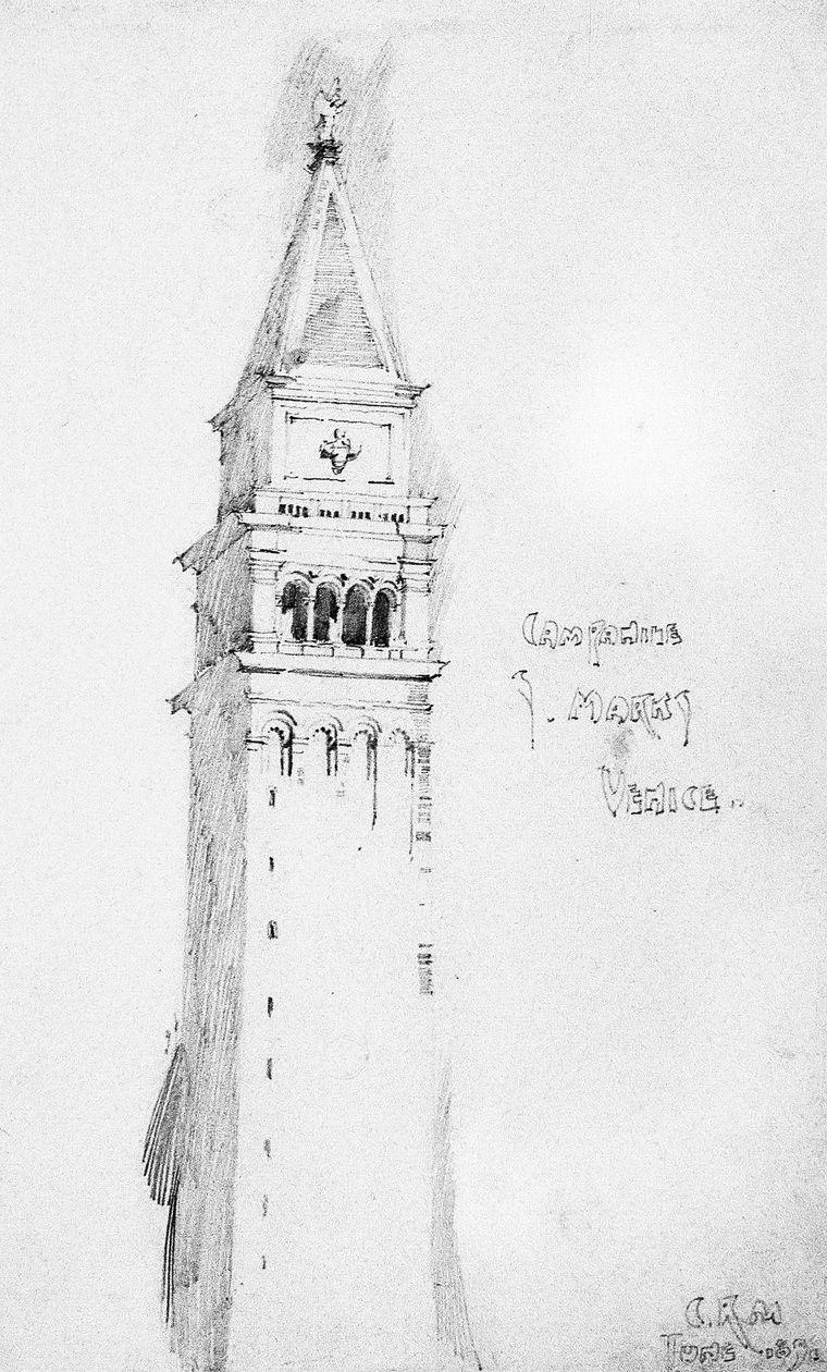 Campanile, S. Marks, Venedig, 1891 af Charles Rennie Mackintosh