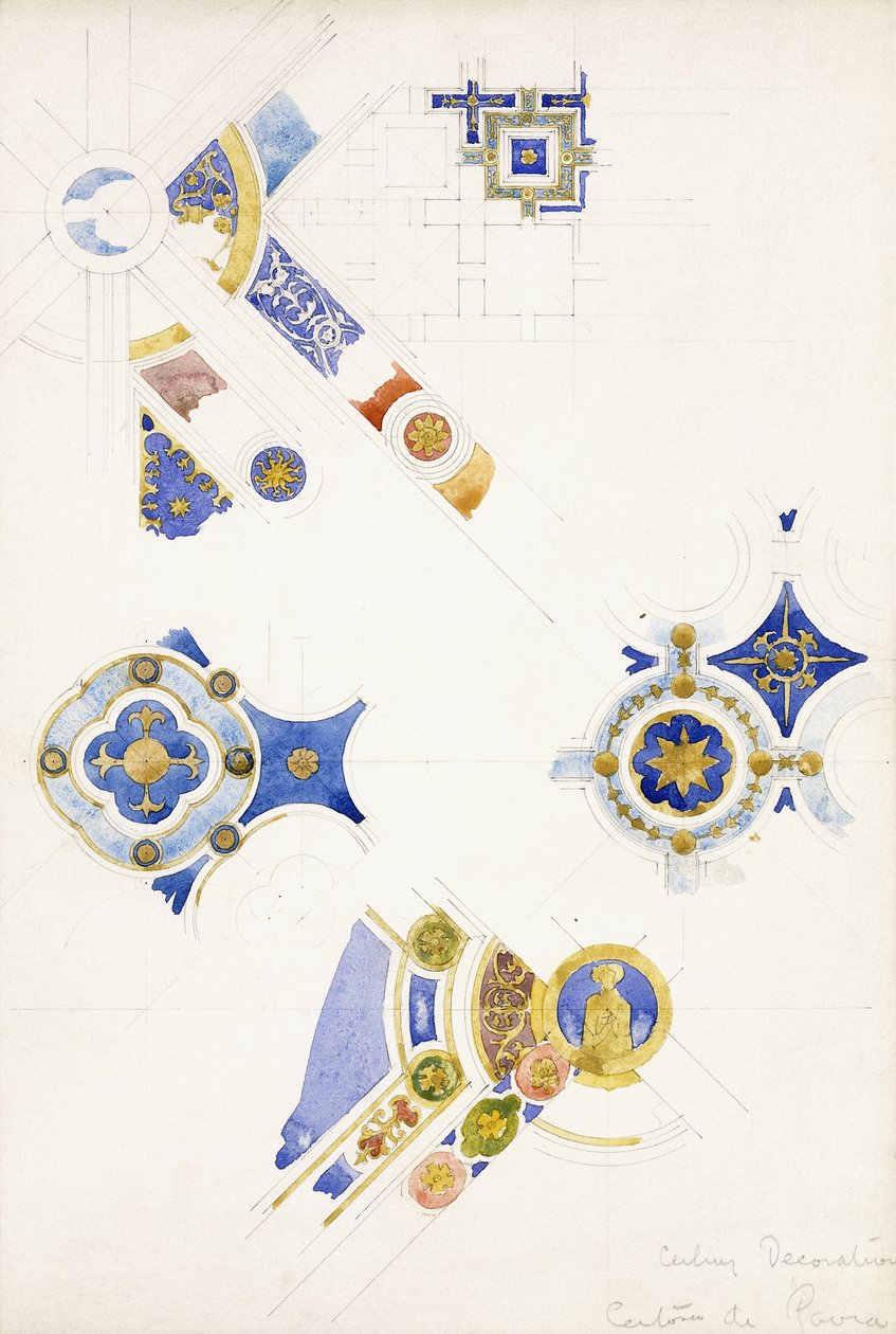 Certosa di Pavia, studier af loftdekorationen, 1891 af Charles Rennie Mackintosh