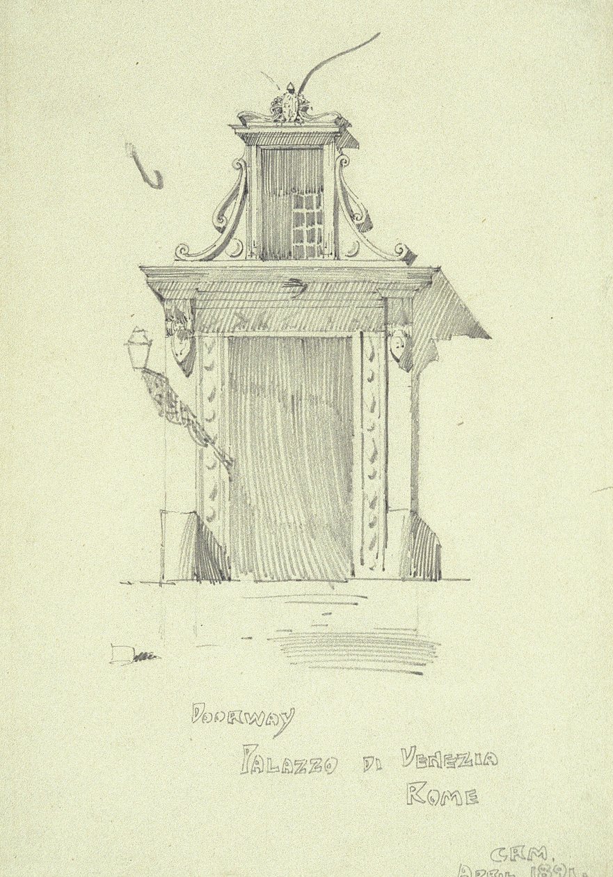 Døråbning, Palazzo di Venezia, Rom af Charles Rennie Mackintosh