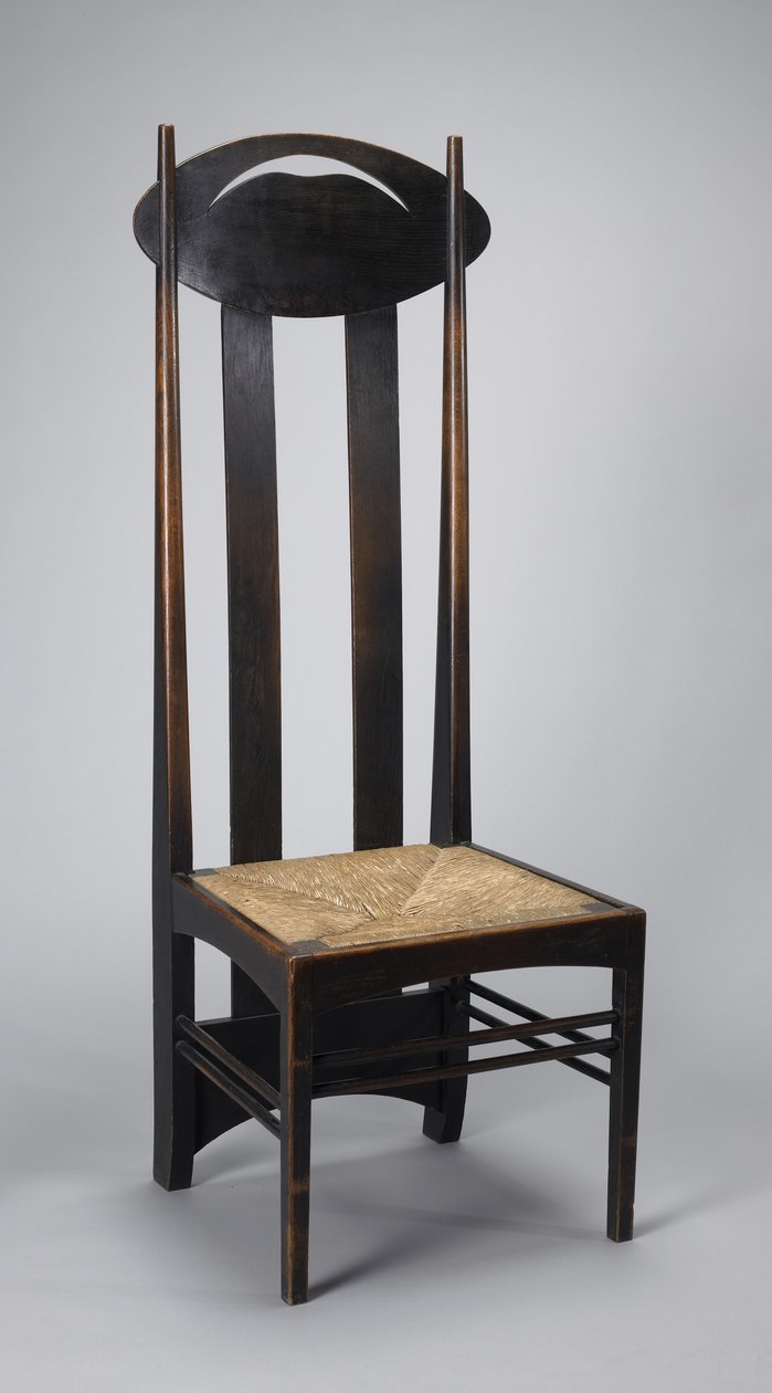 Højrygget sidestol af Charles Rennie Mackintosh