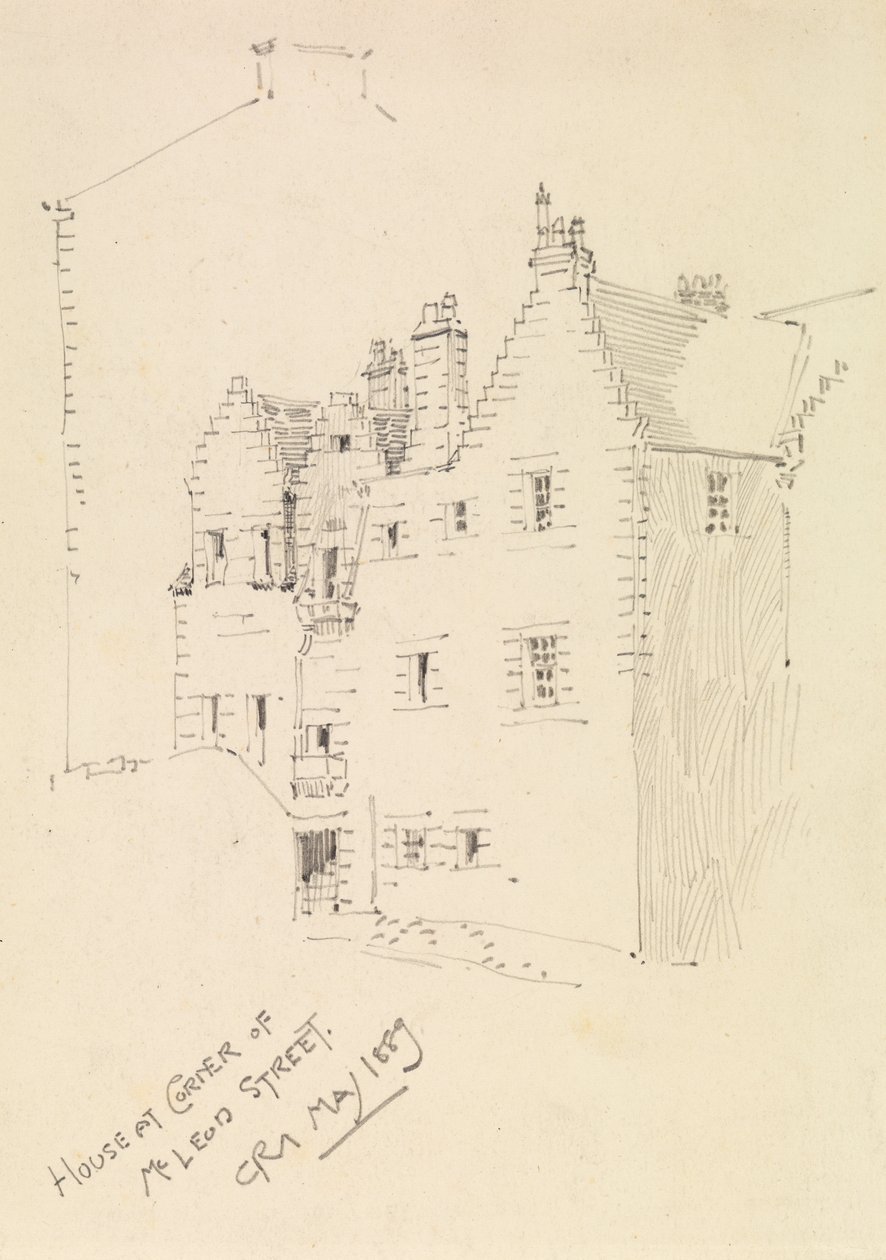 Hus på hjørnet af Mcleod Street af Charles Rennie Mackintosh