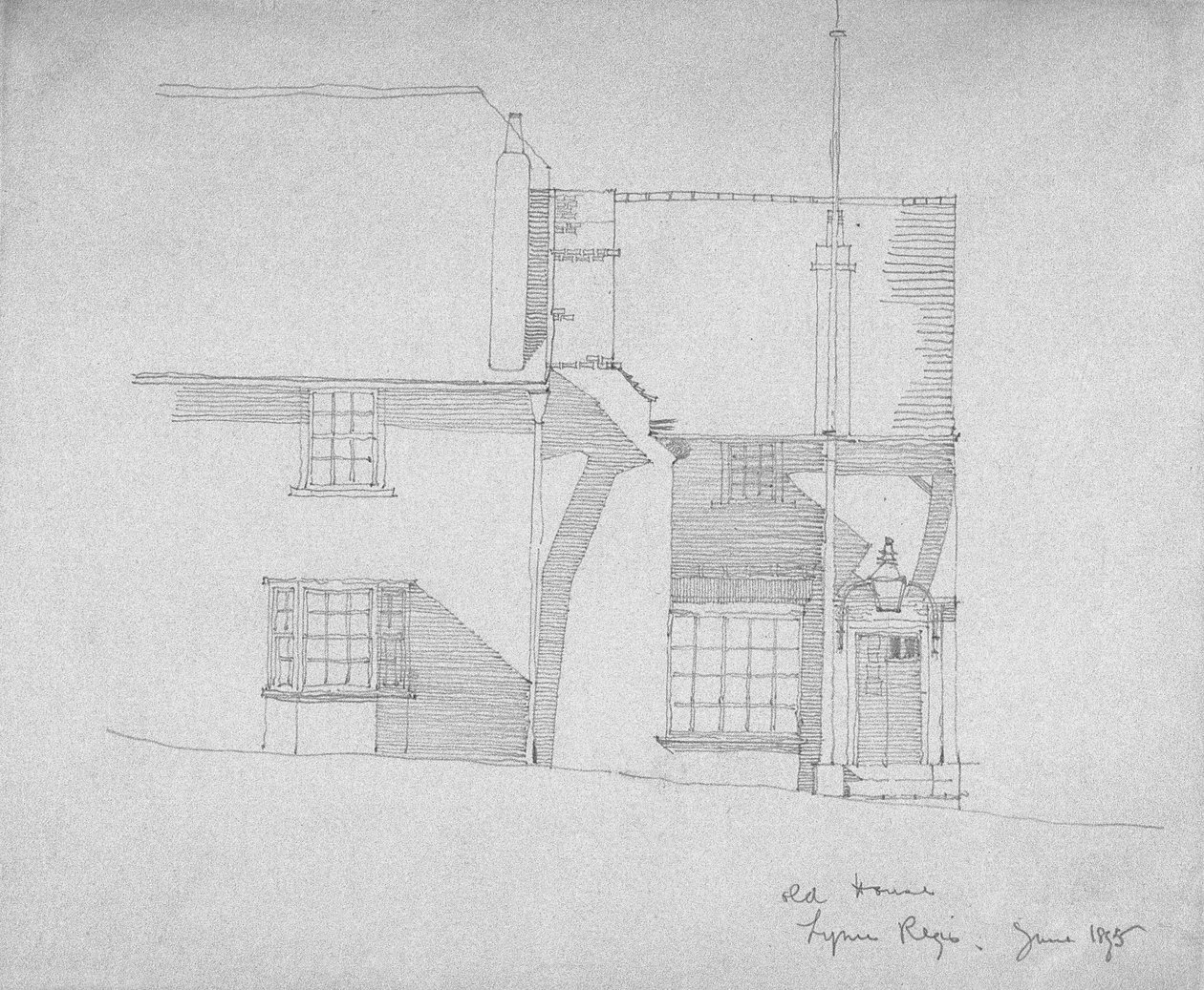 Old House, Lyme Regis, Dorsetshire, 1895 (Blyant på kalkerpapir) af Charles Rennie Mackintosh