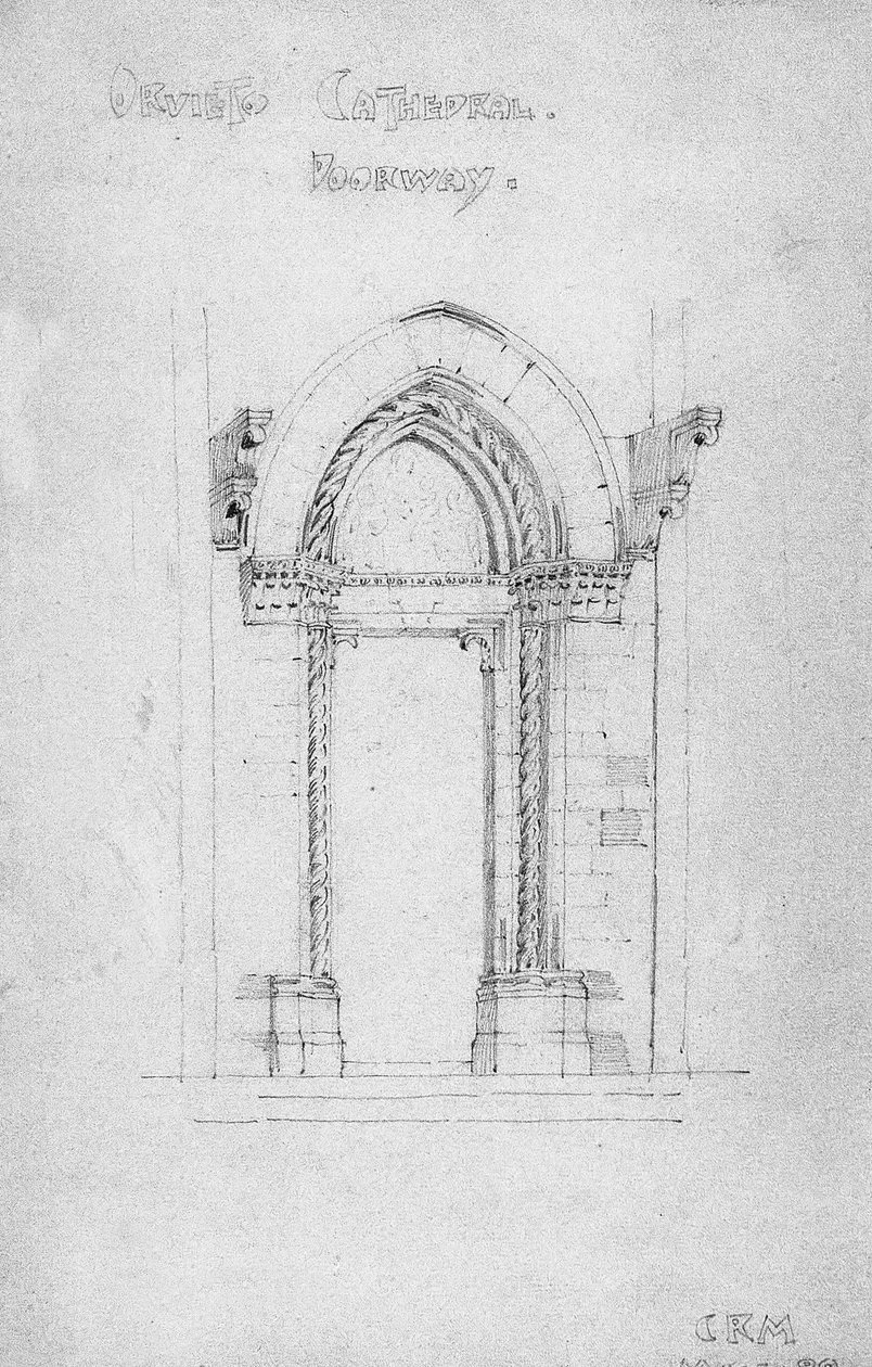 Orvieto Cathedral Doorway, 1891 af Charles Rennie Mackintosh