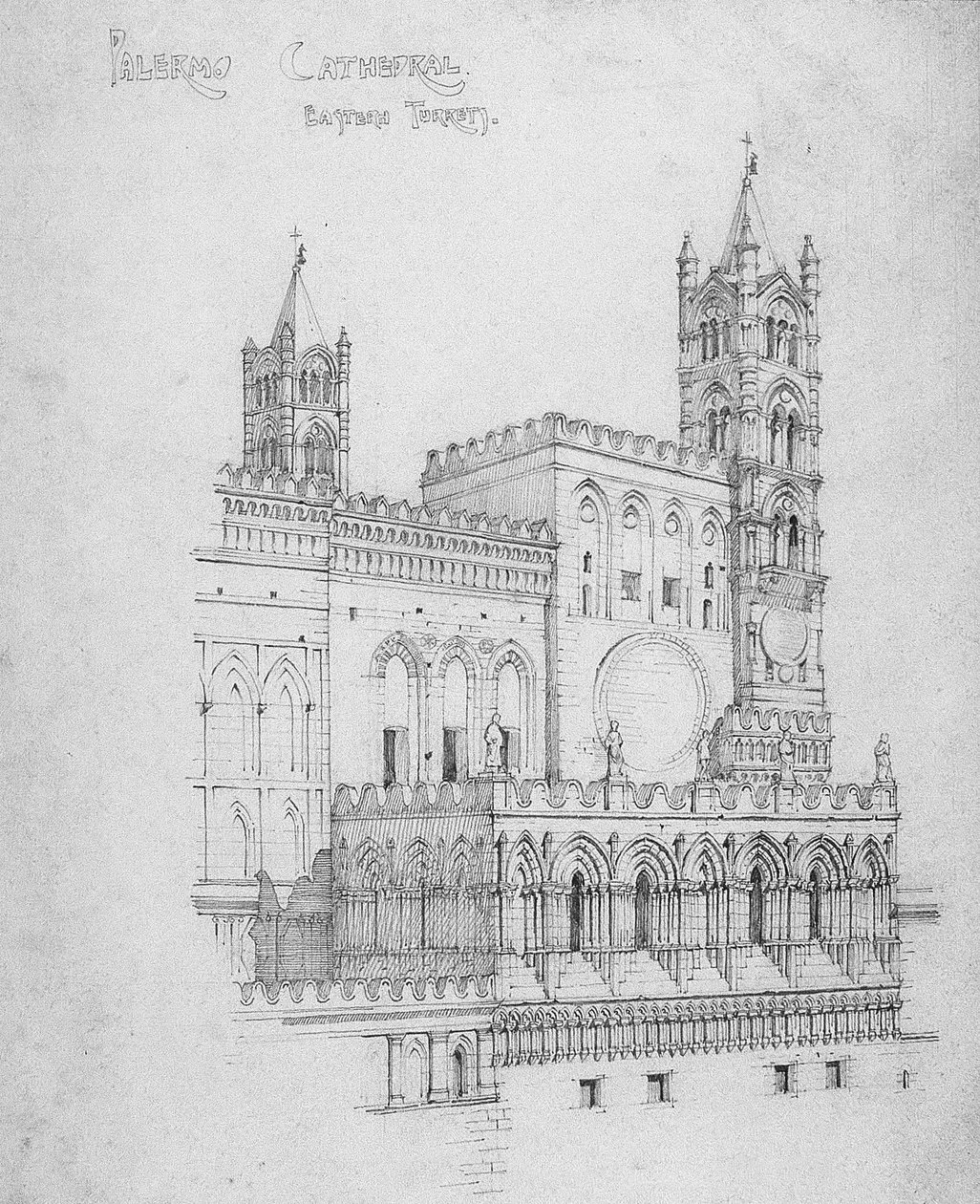 Palermo Cathedral, Eastern Turrets, 1891 af Charles Rennie Mackintosh