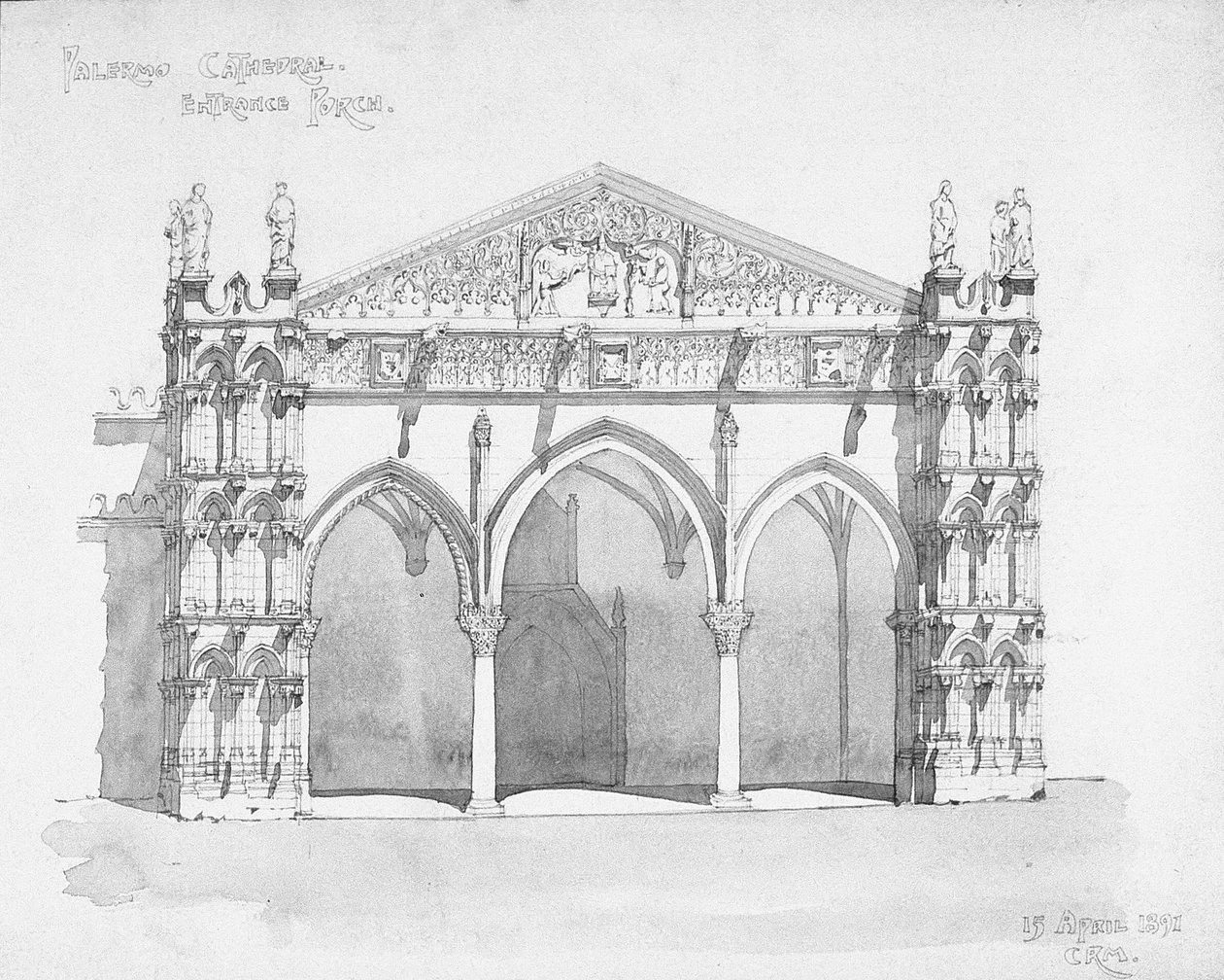 Palermo-katedralens indgangsparti af Charles Rennie Mackintosh