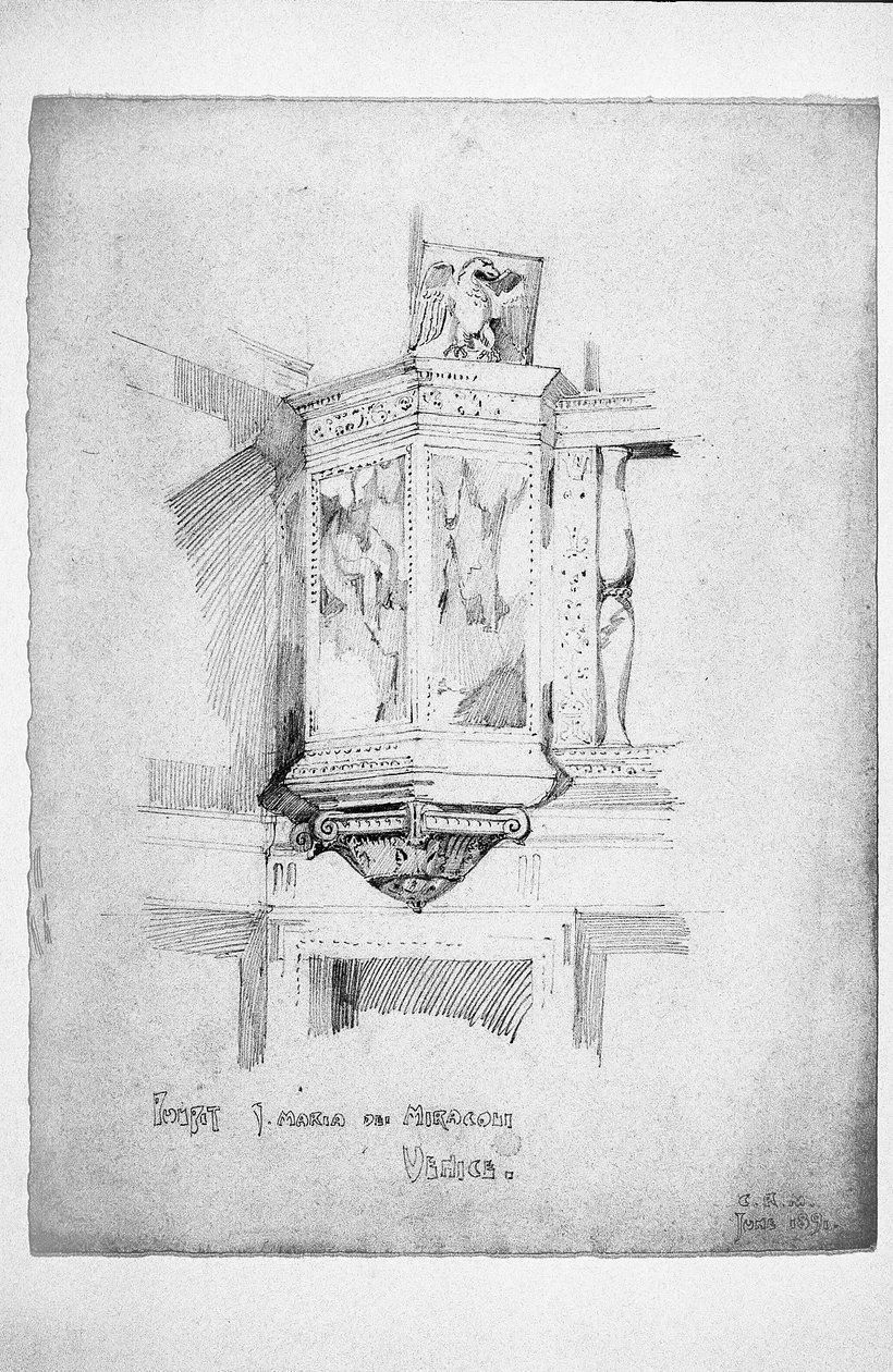 Prædikestol, S. Maria dei Miracoli, Venedig, 1891 af Charles Rennie Mackintosh