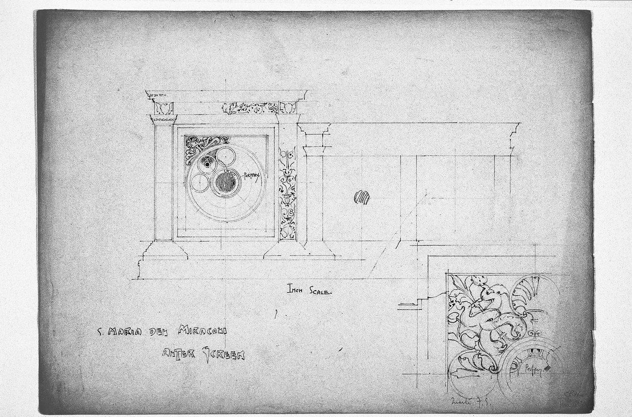 S. Maria dei Miracoli alterskærm, 1891 af Charles Rennie Mackintosh