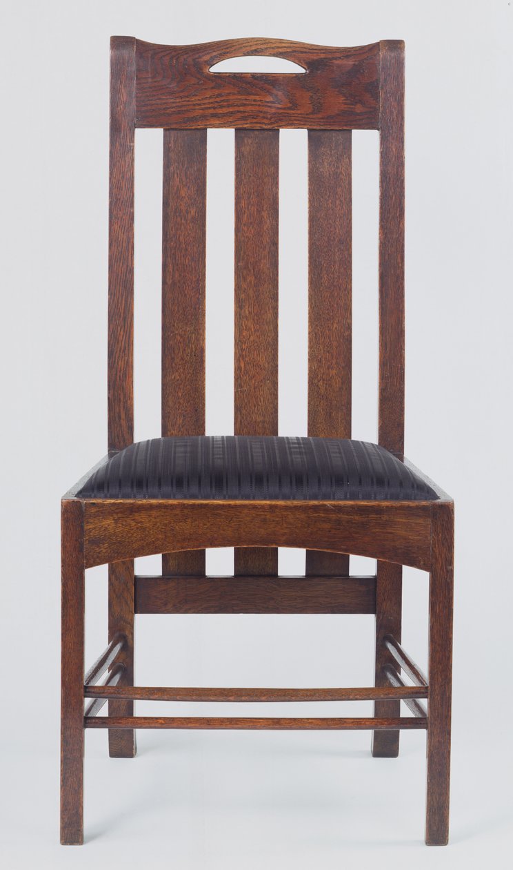 Sidestol, en af et par, lavet til Miss Cranstons Argyle Street Tearooms, Glasgow, 1896 (eg) af Charles Rennie Mackintosh