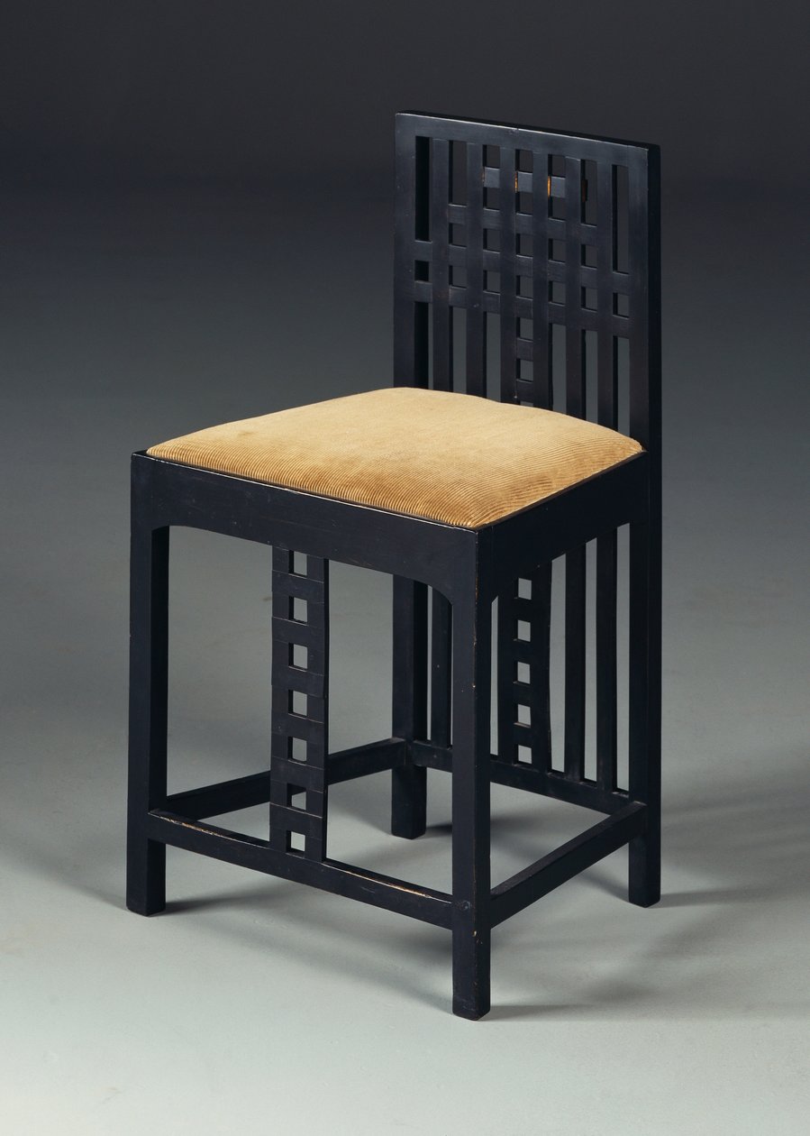Sidestol, ca. 1905/10 (eboniseret træ) af Charles Rennie Mackintosh
