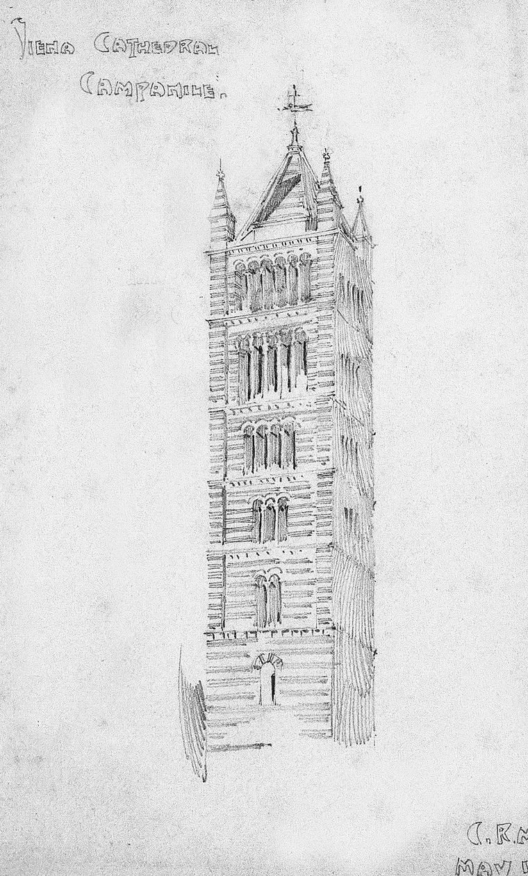 Siena-katedralen, Campanile, 1891 af Charles Rennie Mackintosh