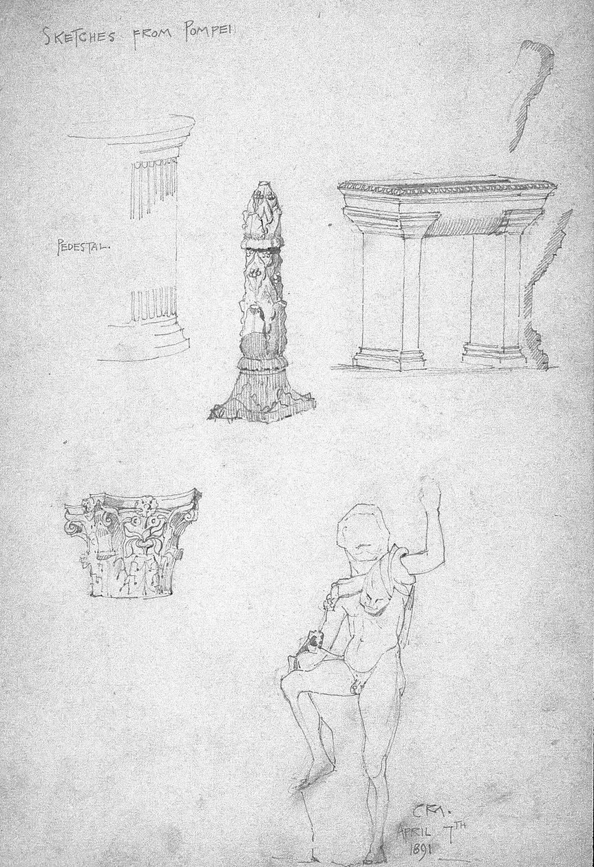 Skitser fra Pompeji, 1891 af Charles Rennie Mackintosh