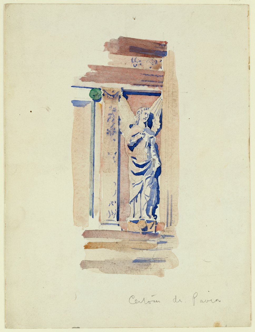 Studie af en englestatue, Certosa di Pavia, 1891 af Charles Rennie Mackintosh