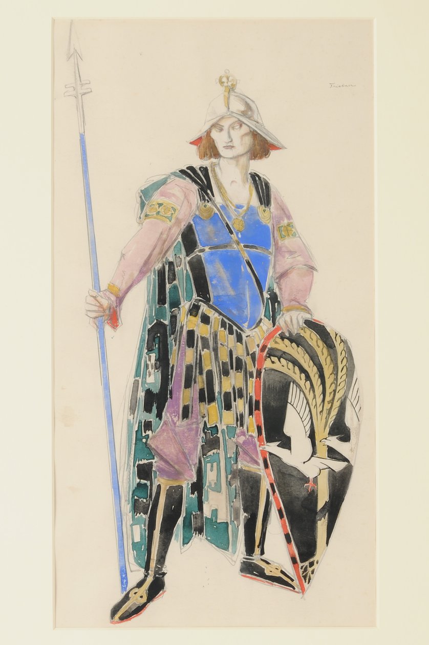 Kostumedesign til Tristan, 1920 (wc på papir) af Charles Ricketts