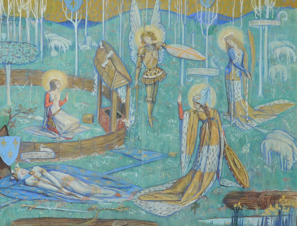 Saint Joan and Her Voices, ca. 1924 (wc på papir) af Charles Ricketts