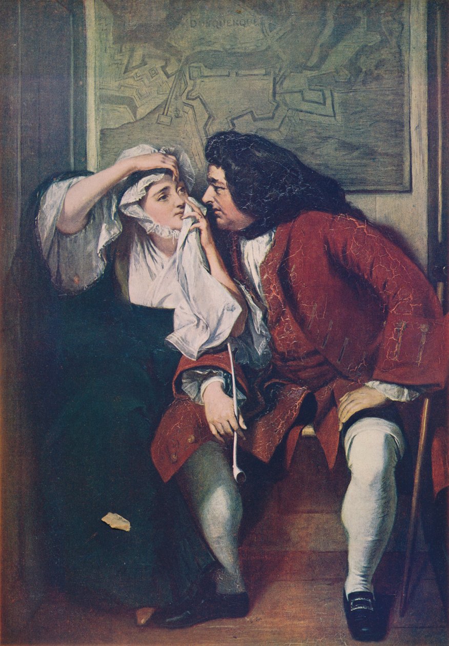 En scene fra Tristram Shandy Onkel Toby og enken Wadman, 182930, c1915 af Charles Robert Leslie