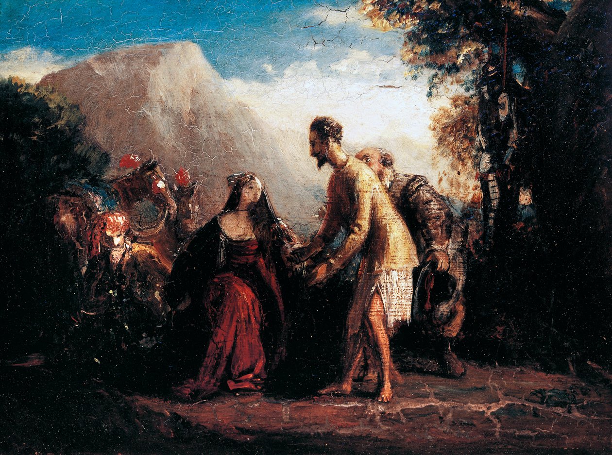 Don Quixote og Dulcinea (olie på lærred af Charles Robert Leslie