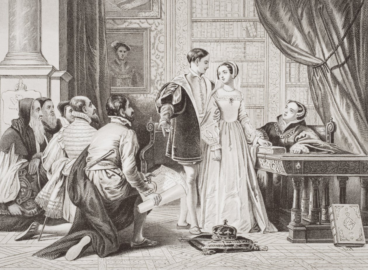 Lady Jane Greys modvilje mod at acceptere kronen, Sion House, 8. juli 1553, fra 