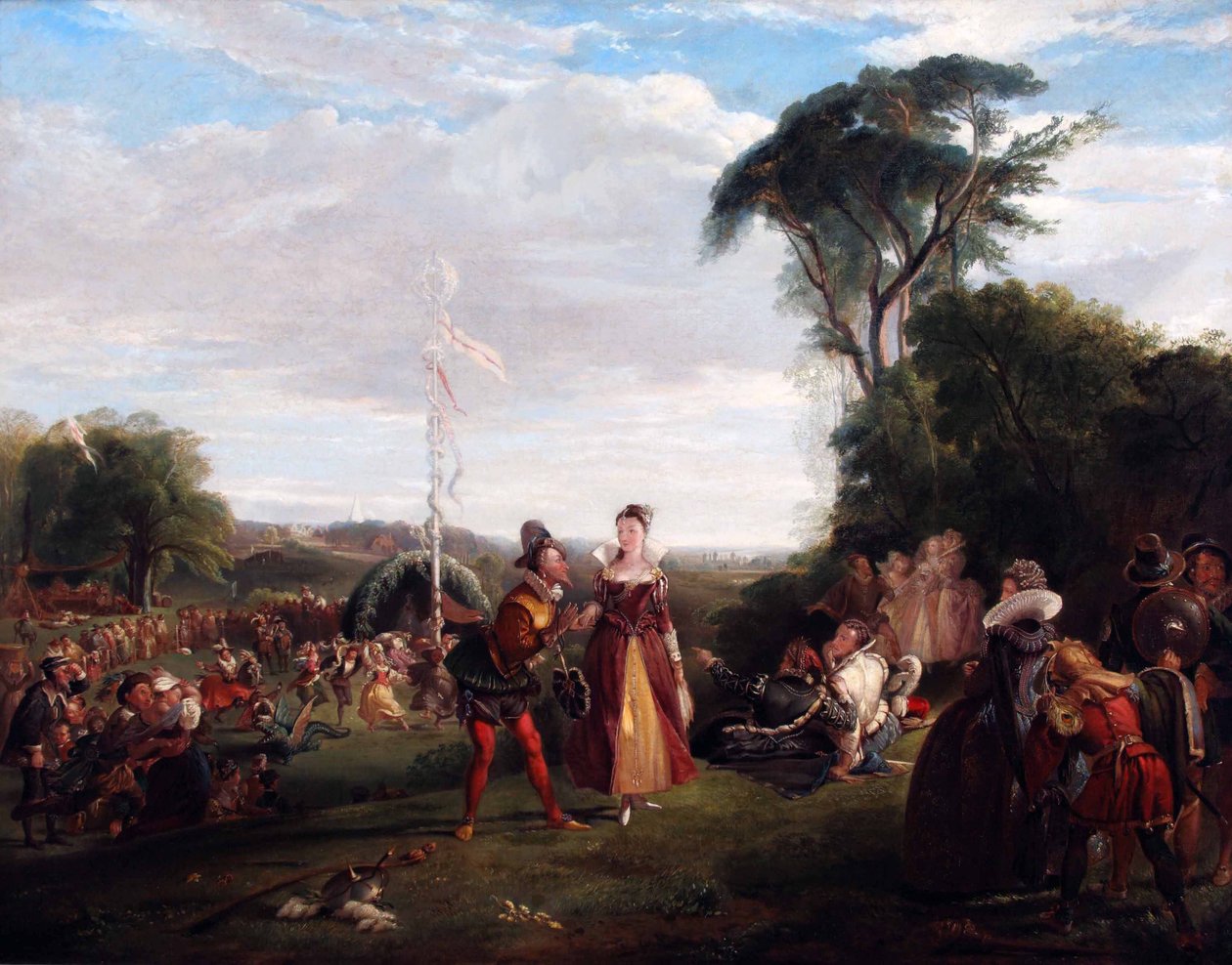 Majdag i dronning Elizabeths tid 1821 (Olie på lærred) af Charles Robert Leslie