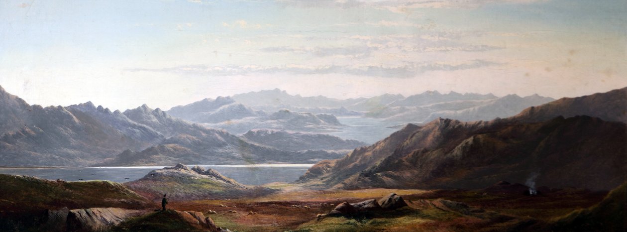 Bjergscene, Wales (?) af Charles Robert Leslie