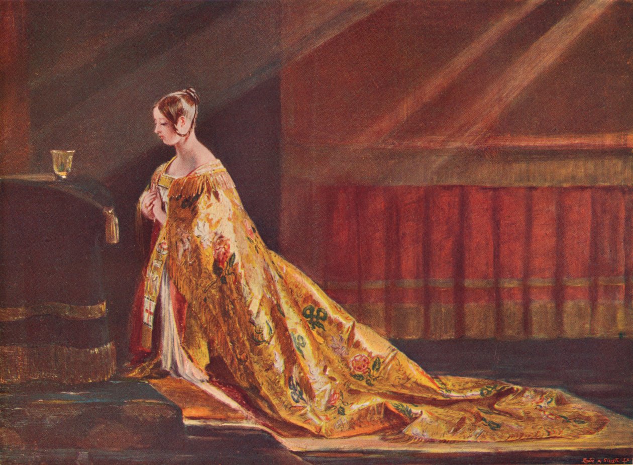 Dronning Victoria i kroningsklæderne, 1838 1906 af Charles Robert Leslie