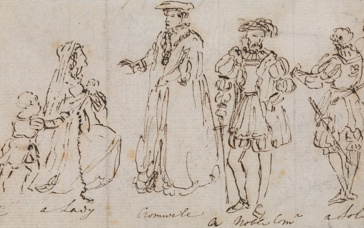 Studie af kostumer fra det 16. århundrede af Charles Robert Leslie