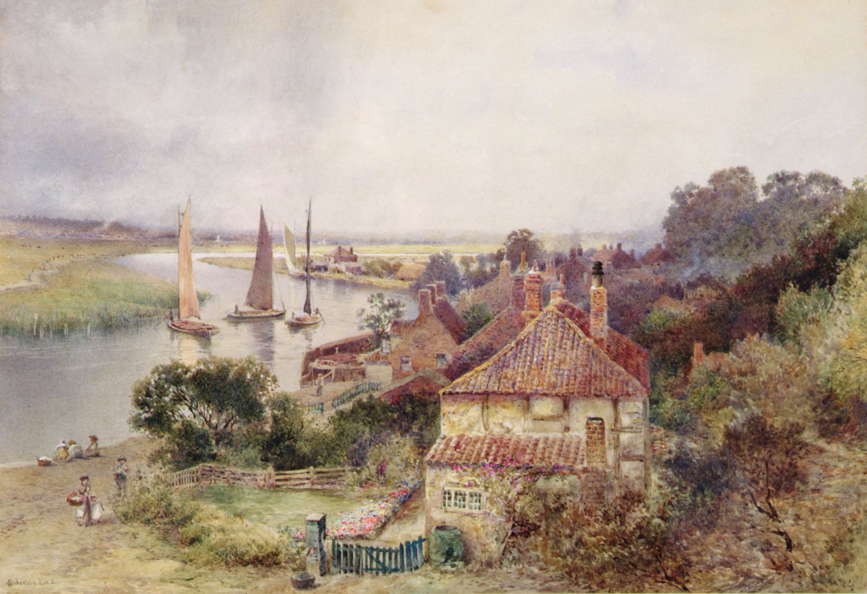 On the River Yare, ca. 1880 (akvarel på papir) af Charles Robertson