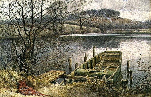 The River Ferry (akvarel og gouache) af Charles Robertson