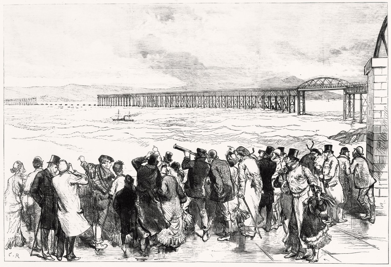 Tay-broen, som den så ud mandag den 29. december klokken ti (gravering) af Charles Robinson