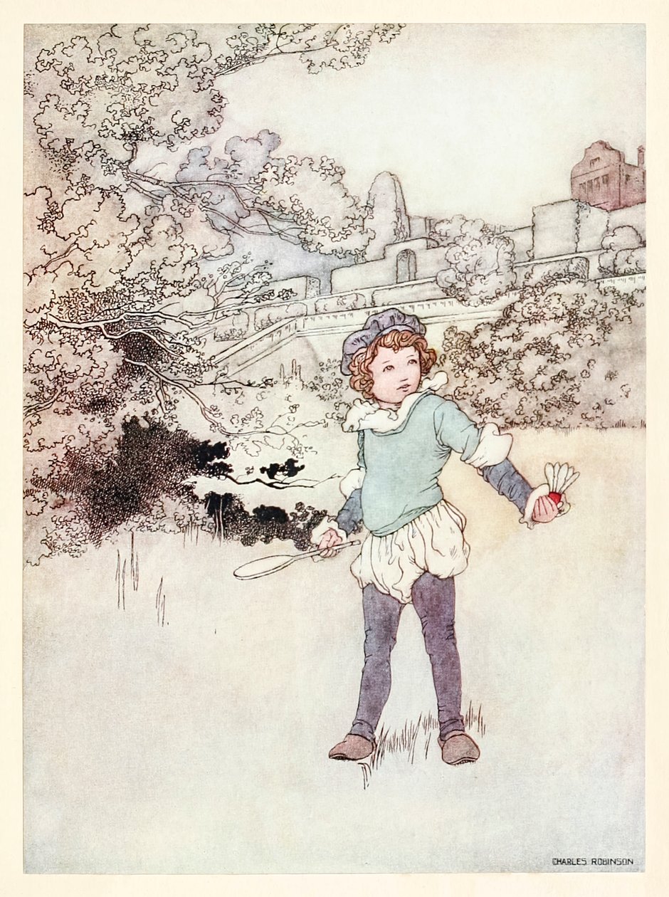 "This fair child of mine" frontispice fra "A Revival - When Forty Winters Shall Besiege Thy Brow" i The Songs and Sonnets of William Shakespeare af Charles Robinson