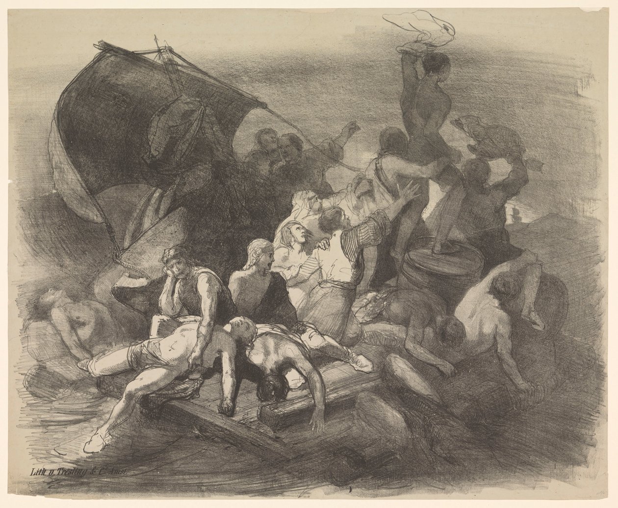 Medusas skibbrud. Scene fra dramaet med det navn af Charles Rochussen