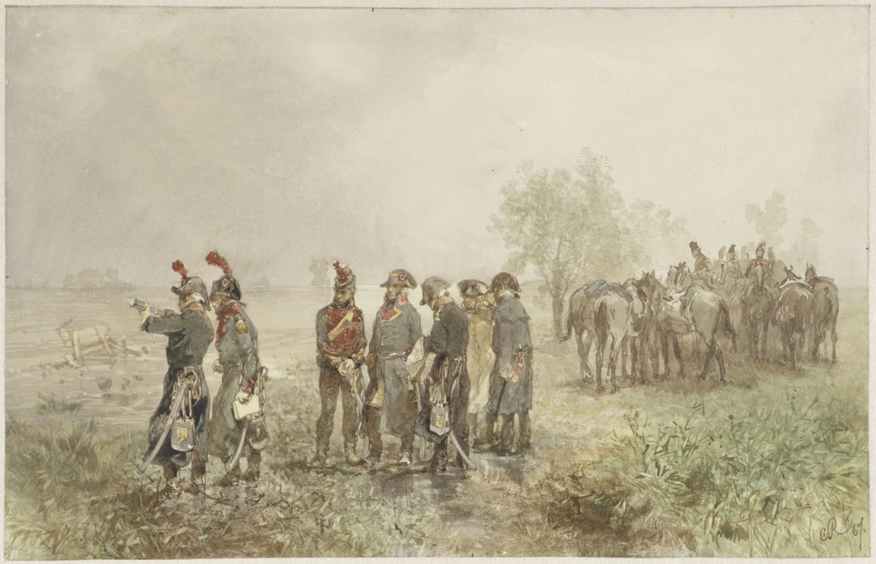 Møde for franske officerer i Holland, 1793 af Charles Rochussen