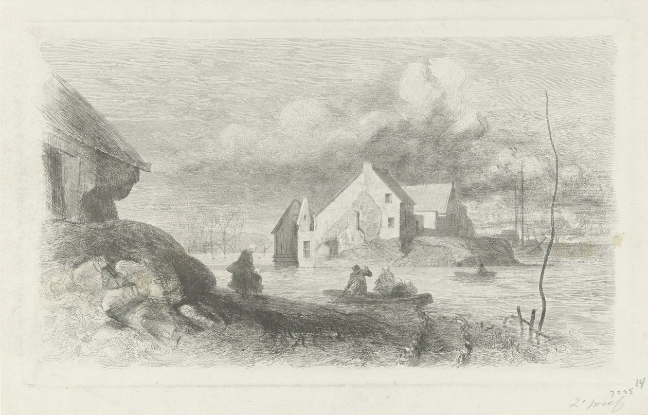 Oversvømmelse ved Lith Flood disaster 1855 (serietitel) af Charles Rochussen
