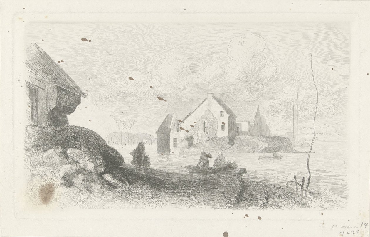 Oversvømmelse ved Lith Flood disaster 1855 (serietitel) af Charles Rochussen