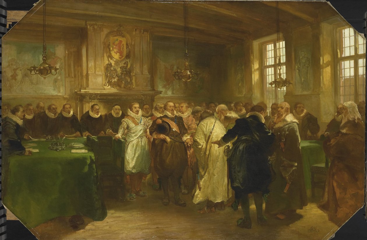 Prins Maurice af Orange modtager en delegation fra Rusland i 1614, 1874 af Charles Rochussen