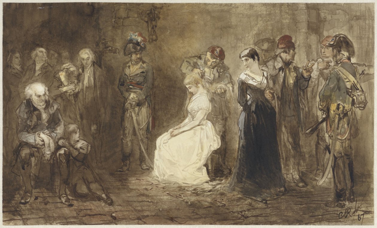 Prinsesse Elisabeth af Frankrig i fængsel, 10. maj 1794 af Charles Rochussen