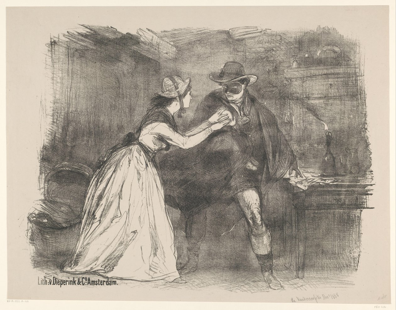 Scene fra scenedramaet The Child Robber Meddelelser om balletter og skuespil opført i Amsterdam City Theatre (serietitel) af Charles Rochussen