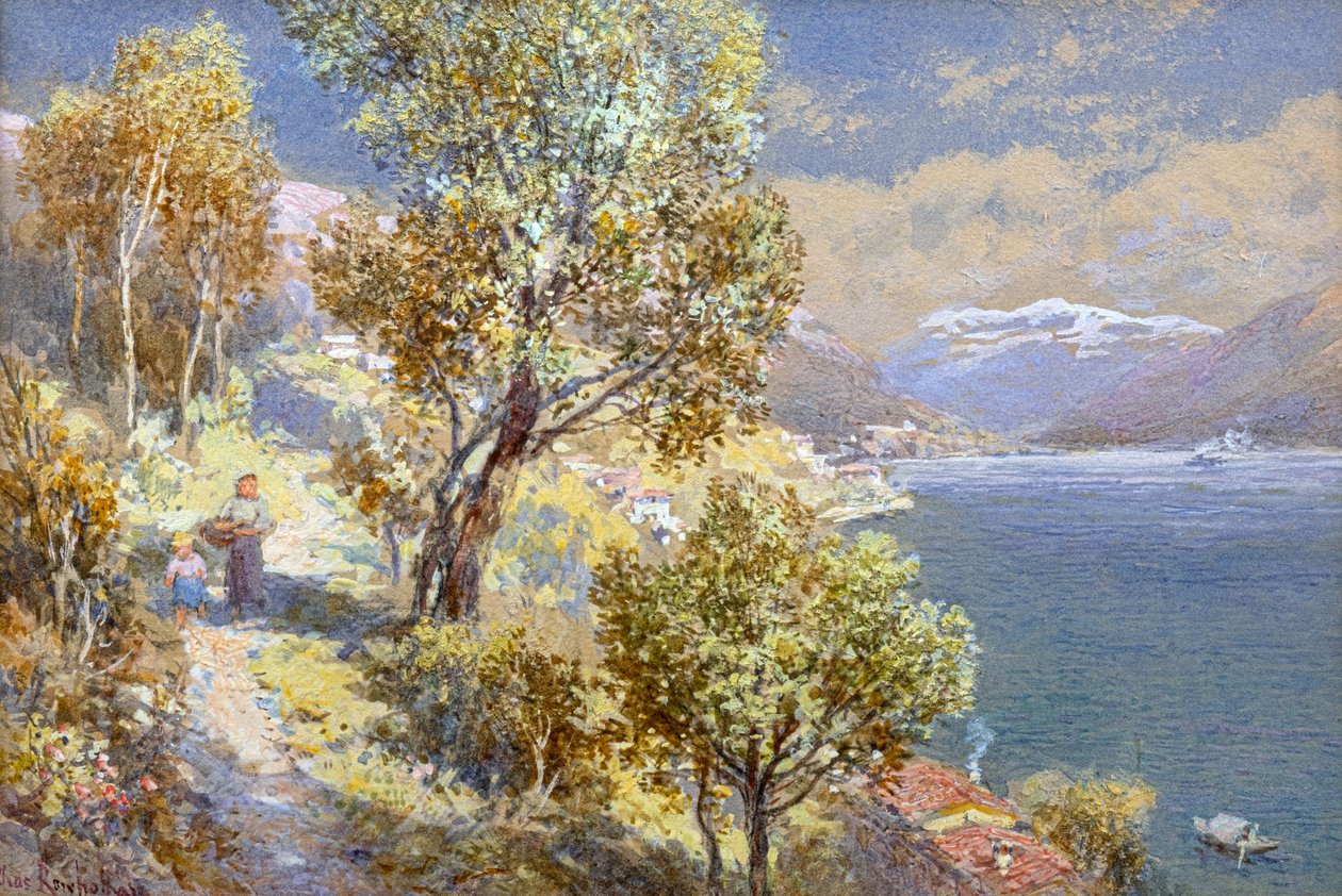 Luganosøen (akvarel) af Charles Rowbotham