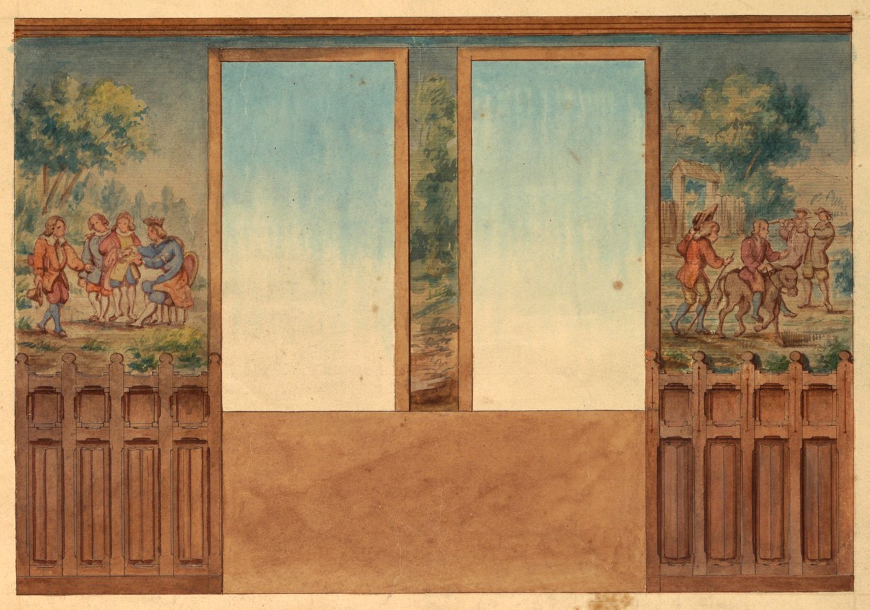 Design til Portion of Stairway, Château-sur-Mer, Newport, Rhode Island af Charles Salagnad, French