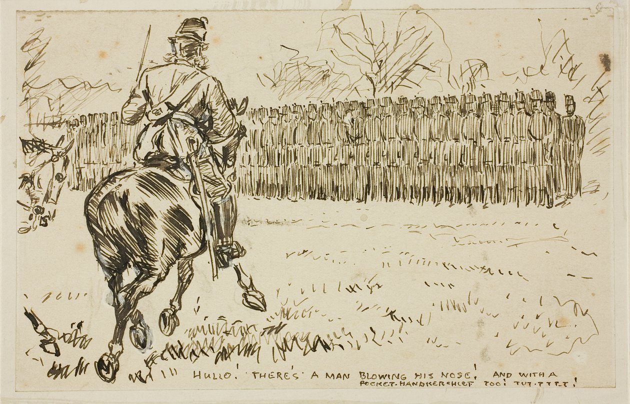En militær inspektion af Charles Samuel Keene