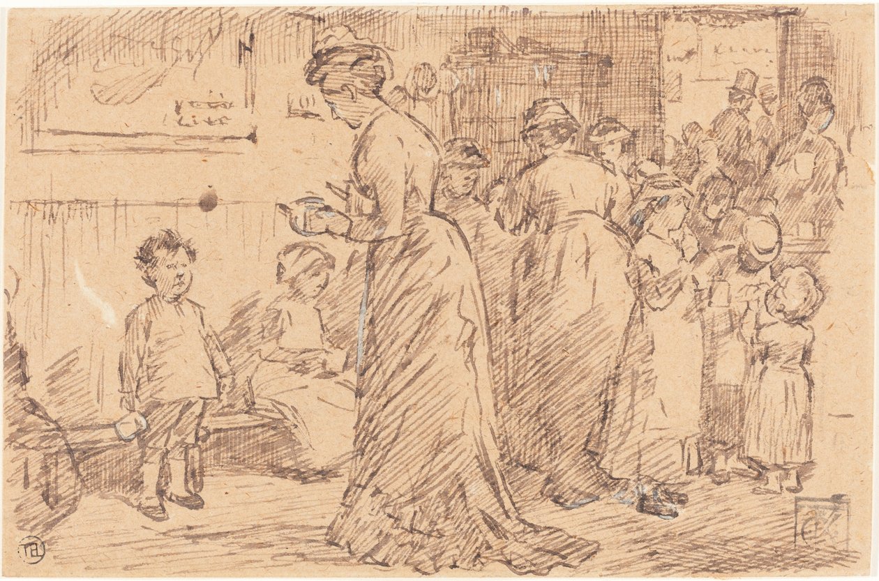En stationsbuffet af Charles Samuel Keene