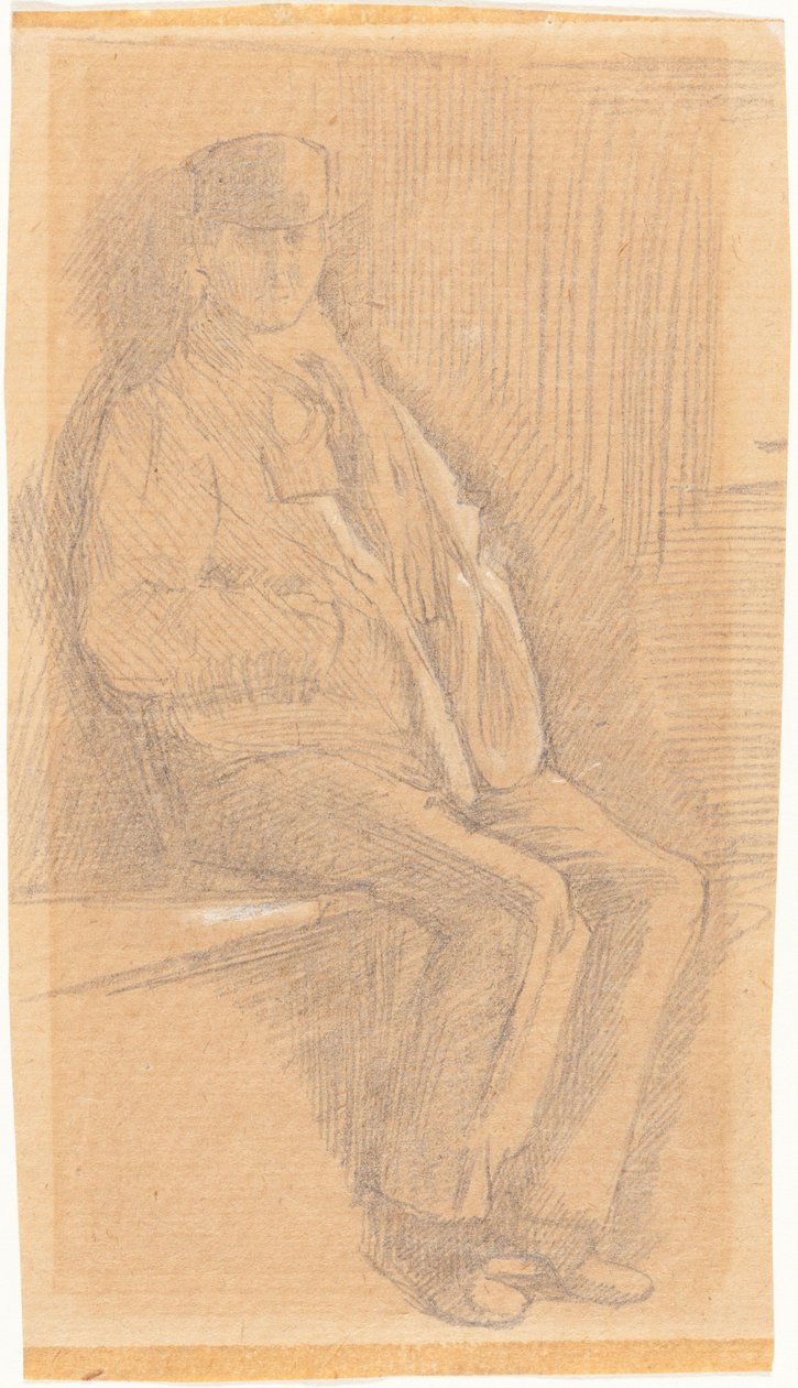 Siddende mand af Charles Samuel Keene