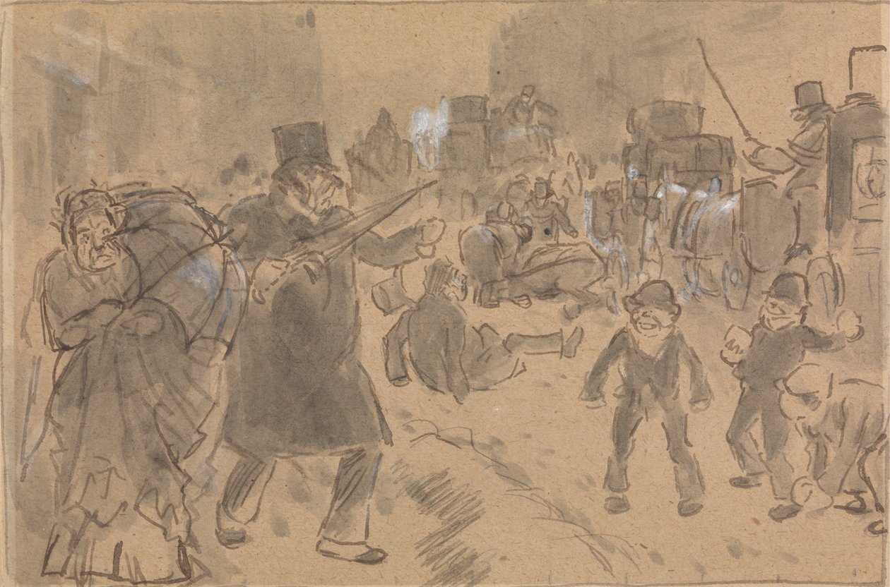 Gadescene af Charles Samuel Keene