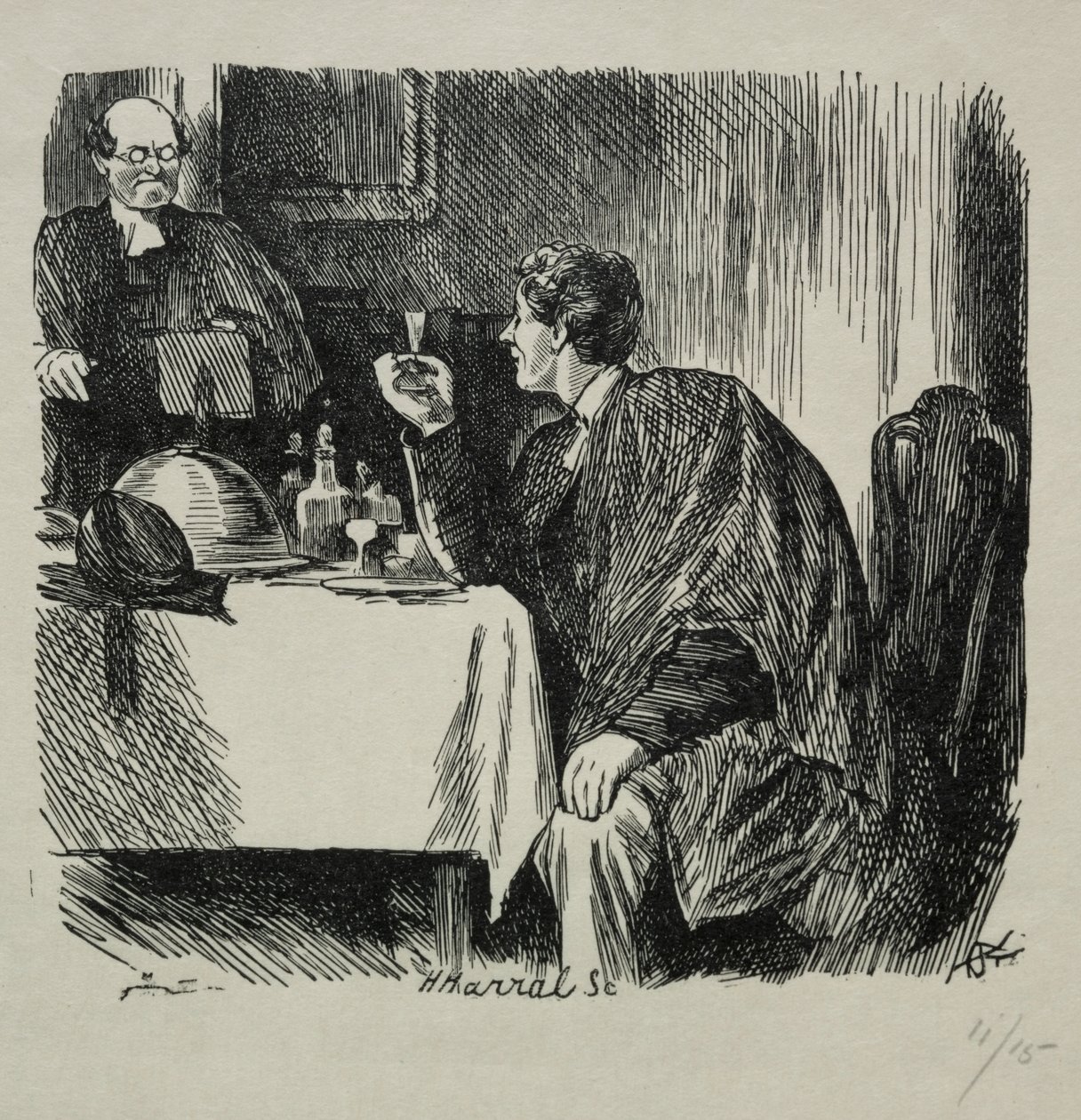 Tomkins Degree Supper og hvordan det endte, 1868. af Charles Samuel Keene